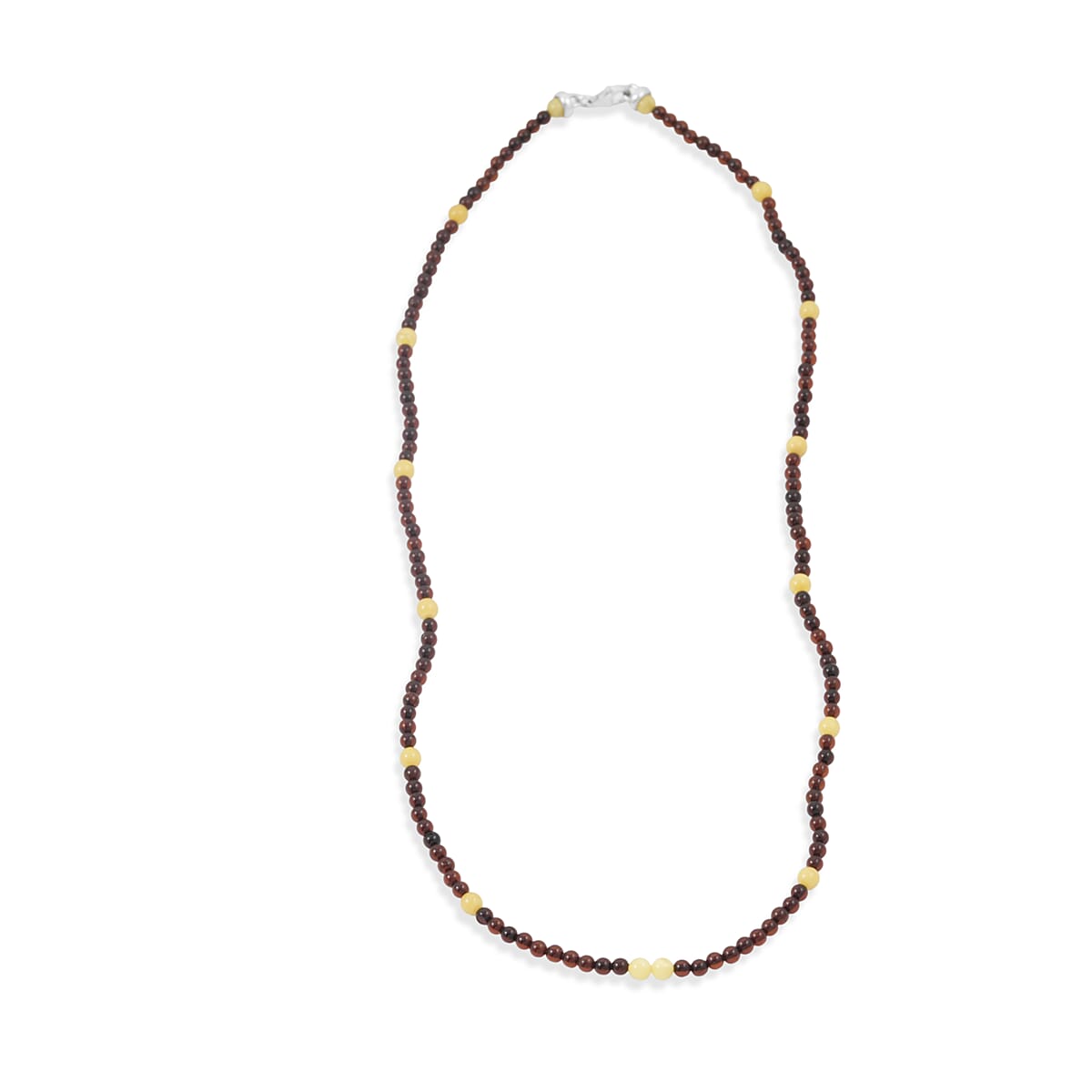 Baltic Amber Beaded Necklace in Sterling Silver (23 Inches) image number 3