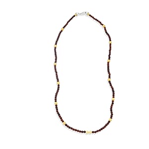 Baltic Amber Beaded Necklace in Sterling Silver (23 Inches)