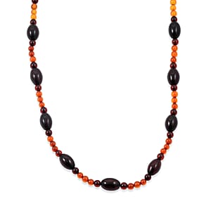 Baltic Amber Beaded Necklace in Sterling Silver (23 Inches)