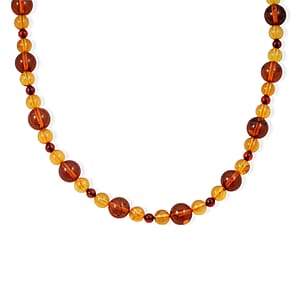 Baltic Amber Beaded Necklace in Sterling Silver (23 Inches)