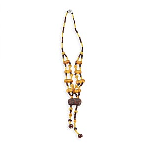 Baltic Amber Beaded Necklace in Sterling Silver (24 Inches)