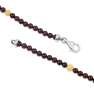Baltic Amber Beaded Necklace in Sterling Silver (24 Inches)
