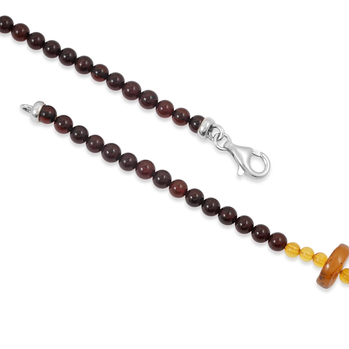 Baltic Amber Beaded Necklace in Sterling Silver (24 Inches) image number 3