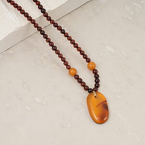 Baltic Amber Beaded Necklace in Sterling Silver (25 Inches)