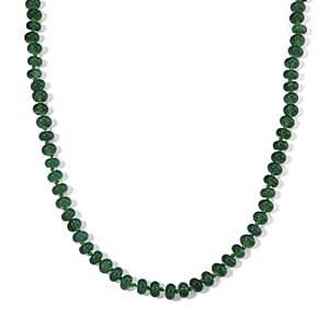 Verde Onyx 180.00 ctw Rondelle Beaded Elegance Necklace in Stainless Steel 18-20 Inches