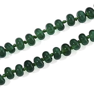 Verde Onyx 180.00 ctw Rondelle Beaded Elegance Necklace in Stainless Steel 18-20 Inches