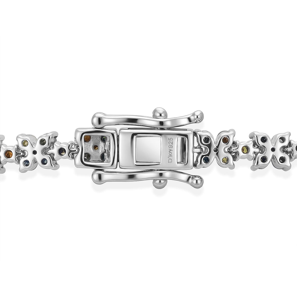 D'Joy Natural Multi Diamond 4.00 ctw Blooming Flower Bracelet in Rhodium Over Sterling Silver (7.25 In) image number 3