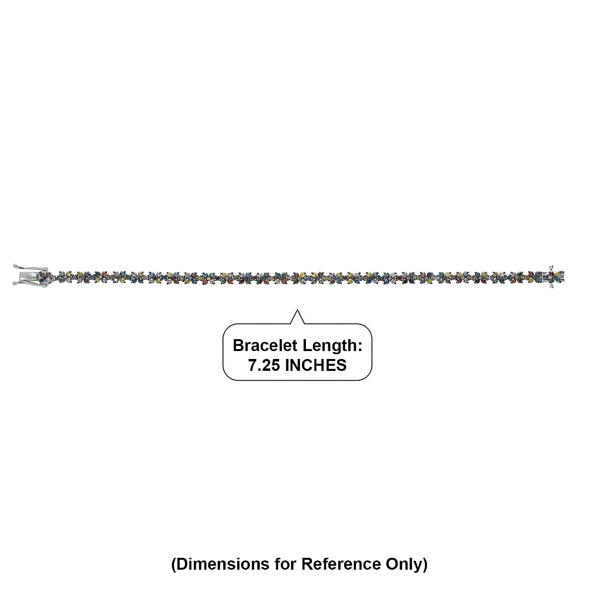 D'Joy Natural Multi Diamond 4.00 ctw Blooming Flower Bracelet in Rhodium Over Sterling Silver (7.25 In) image number 4