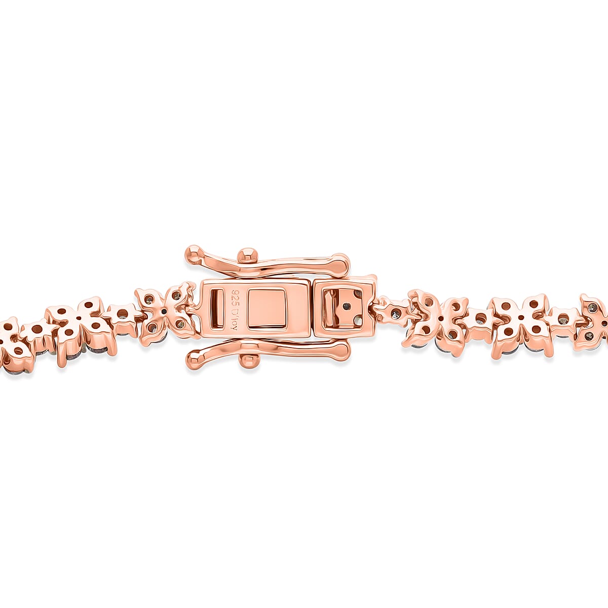 D'Joy Natural Champagne Diamond 4.00 ctw Blooming Flower Bracelet in 18K Vermeil Rose Gold Over Sterling Silver (7.25 In) image number 3