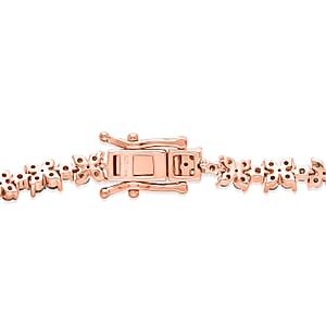 D'Joy Natural Champagne Diamond 4.00 ctw Blooming Flower Bracelet in 18K Vermeil Rose Gold Over Sterling Silver (7.25 In)