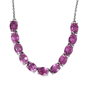 EverTrue African Lilac Quartz (Triplet) 16.30 ctw Necklace in Platinum Bond 18 Inches
