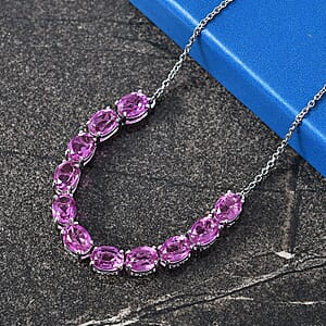 EverTrue African Lilac Quartz (Triplet) 16.30 ctw Necklace in Platinum Bond 18 Inches