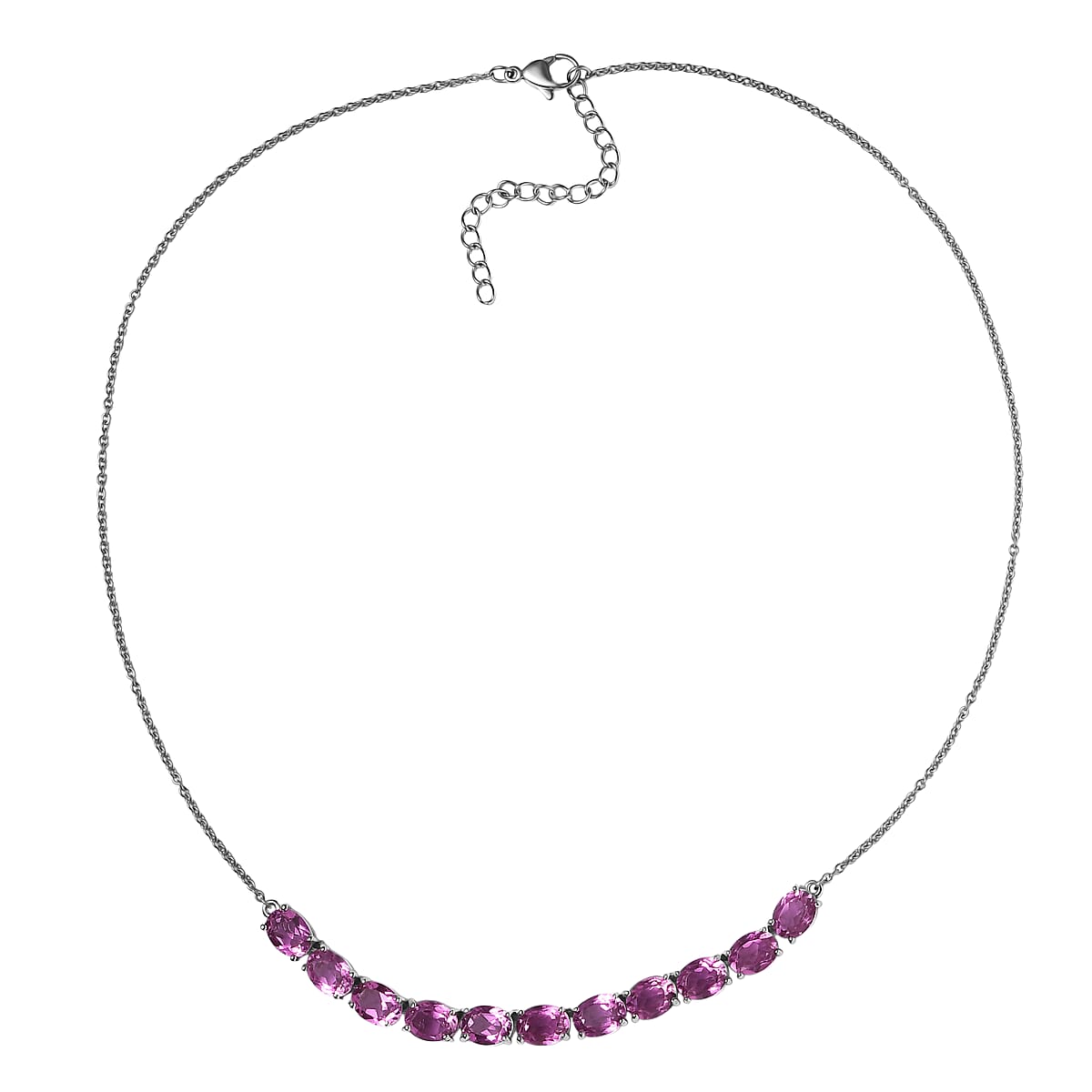EverTrue African Lilac Quartz (Triplet) 16.30 ctw Necklace in Platinum Bond 18 Inches image number 3