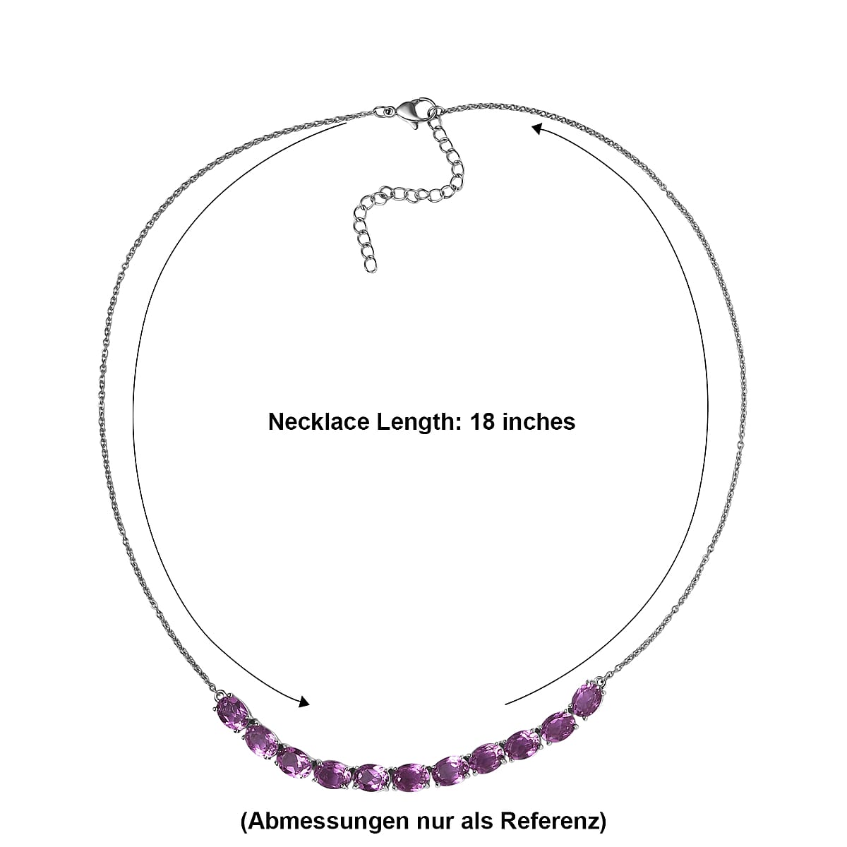 EverTrue African Lilac Quartz (Triplet) 16.30 ctw Necklace in Platinum Bond 18 Inches image number 5