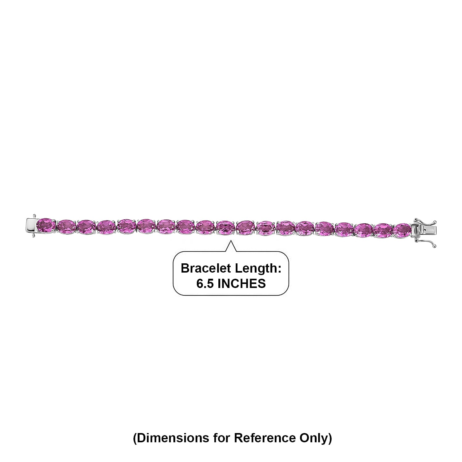 EverTrue African Lilac Quartz (Triplet) 28.20 ctw Radiant Rosary Glow Bracelet in Platinum Bond (6.50 In)