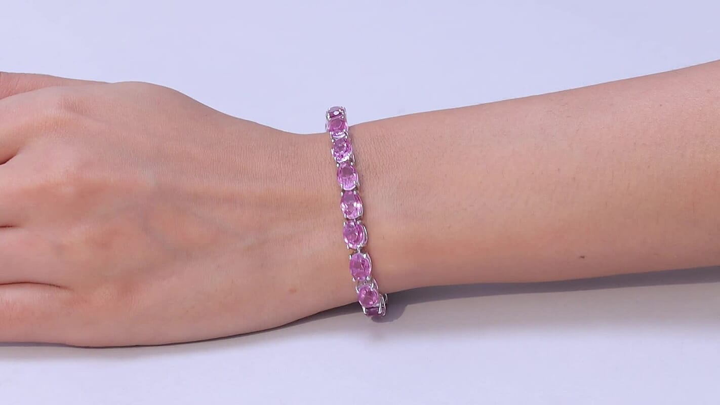 EverTrue African Lilac Quartz Bracelet in Platinum Bond (6.50 In) 28.00 ctw