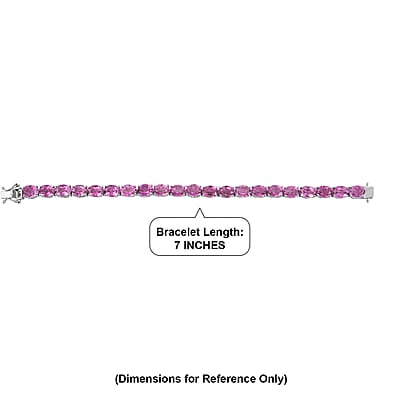 EverTrue African Lilac Quartz (Triplet) 26.25 ctw Radiant Rosary Glow Bracelet in Platinum Bond (7.25 In) (Ships in 5-7 Days)