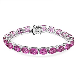 EverTrue African Lilac Quartz (Triplet) 34.00 ctw Bracelet in Platinum Bond (8.00 In)