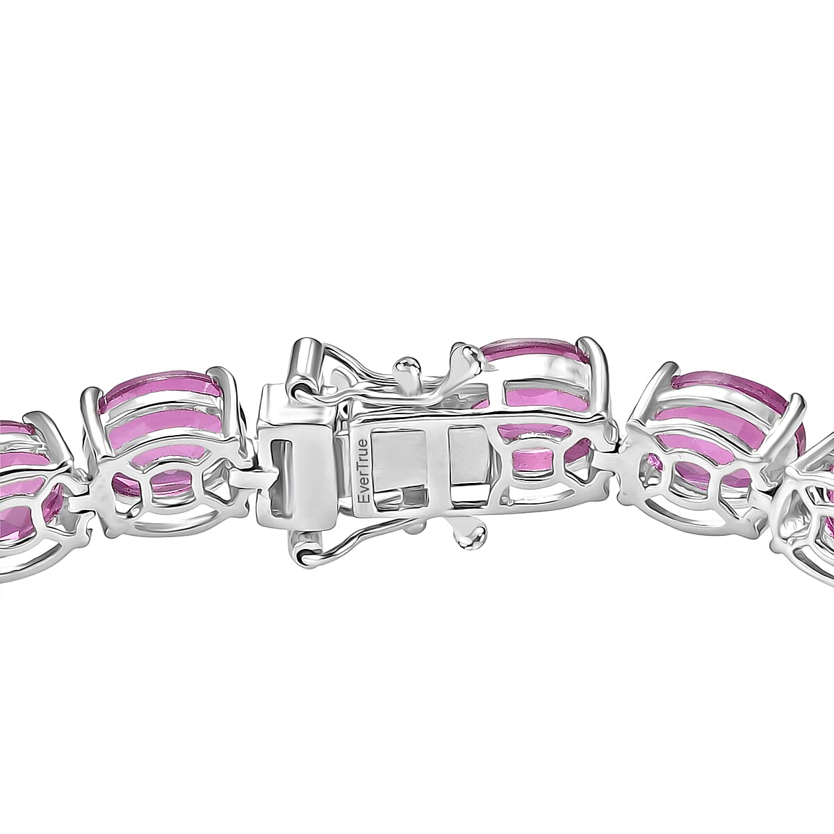 EverTrue African Lilac Quartz (Triplet) 34.00 ctw Bracelet in Platinum Bond (8.00 In) image number 3