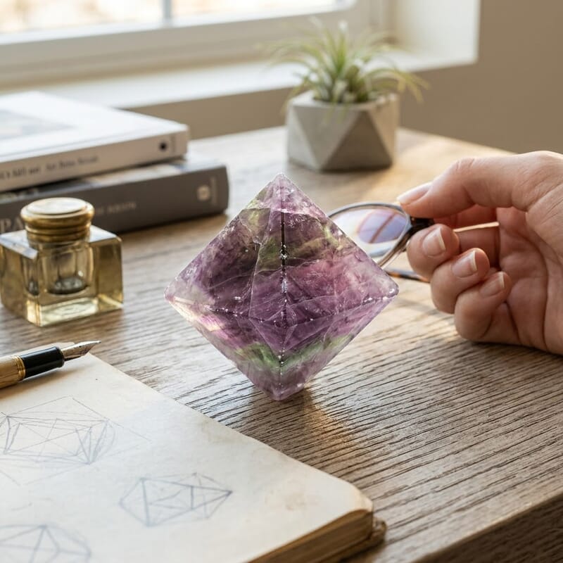 Purple Fluorite Octahedron 85ctw