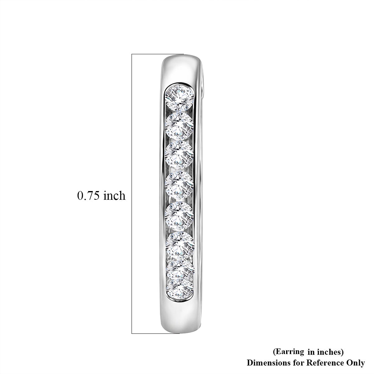 Luxuriant Lab Grown Diamond G-H SI 1.10 ctw Hoop Earrings in Rhodium Over Sterling Silver image number 5