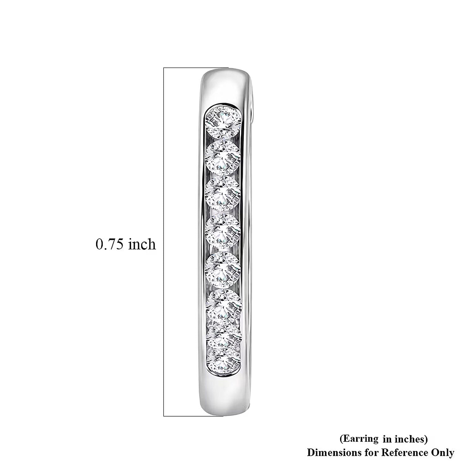 Luxuriant Lab Grown Diamond G-H SI 1.10 ctw Hoop Earrings in Rhodium Over Sterling Silver