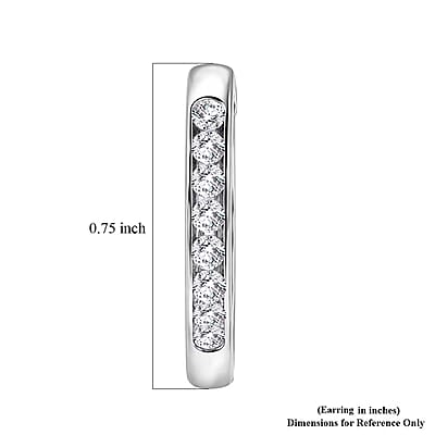 Luxuriant Lab Grown Diamond G-H SI 1.10 ctw Hoop Earrings in Rhodium Over Sterling Silver