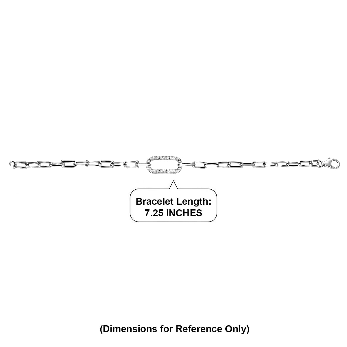 Luxuriant Lab Grown Diamond G-H SI 0.60 ctw Link Bracelet in Rhodium Over Sterling Silver (7.25 In) image number 3