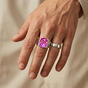 EverTrue Patroke Quartz (Triplet) 5.80 ctw Men's Ring in Platinum Bond (Size 10.0)