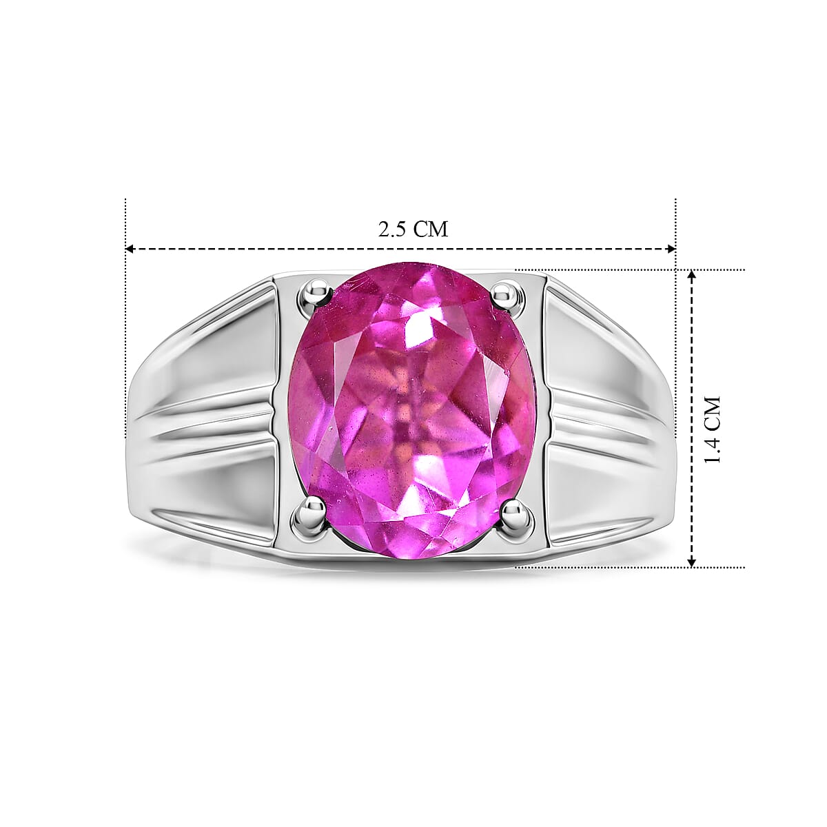 EverTrue Patroke Quartz (Triplet) 5.80 ctw Men's Ring in Platinum Bond (Size 10.0) image number 5