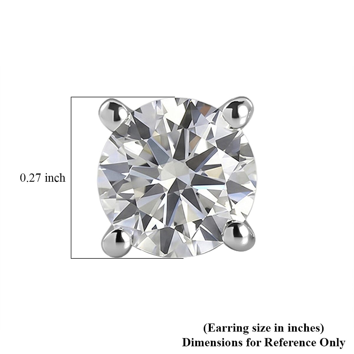 D'Joy Moissanite 1.50 ctw Solitaire Stud Earrings in Rhodium Over Sterling Silver
