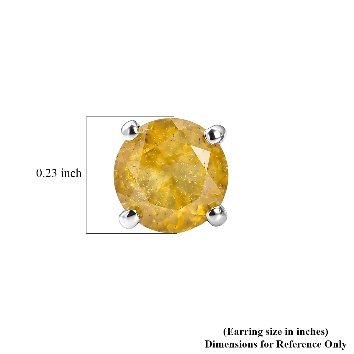 D'Joy Yellow Sapphire (FF) 2.50 ctw Solitaire Stud Earrings in Rhodium Over Sterling Silver