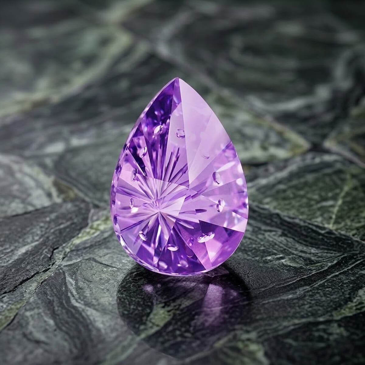 AAAA Amethyst Fireworks cut (Pear 16 x 12 mm) 6.00 ctw image number 1