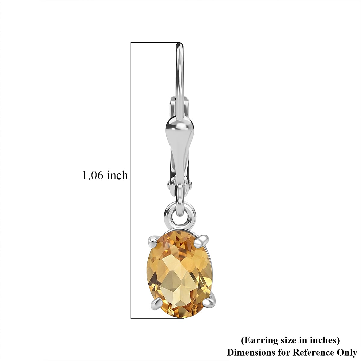 D'Joy Brazilian Citrine Earrings in Rhodium Over Sterling Silver 2.20 ctw image number 5