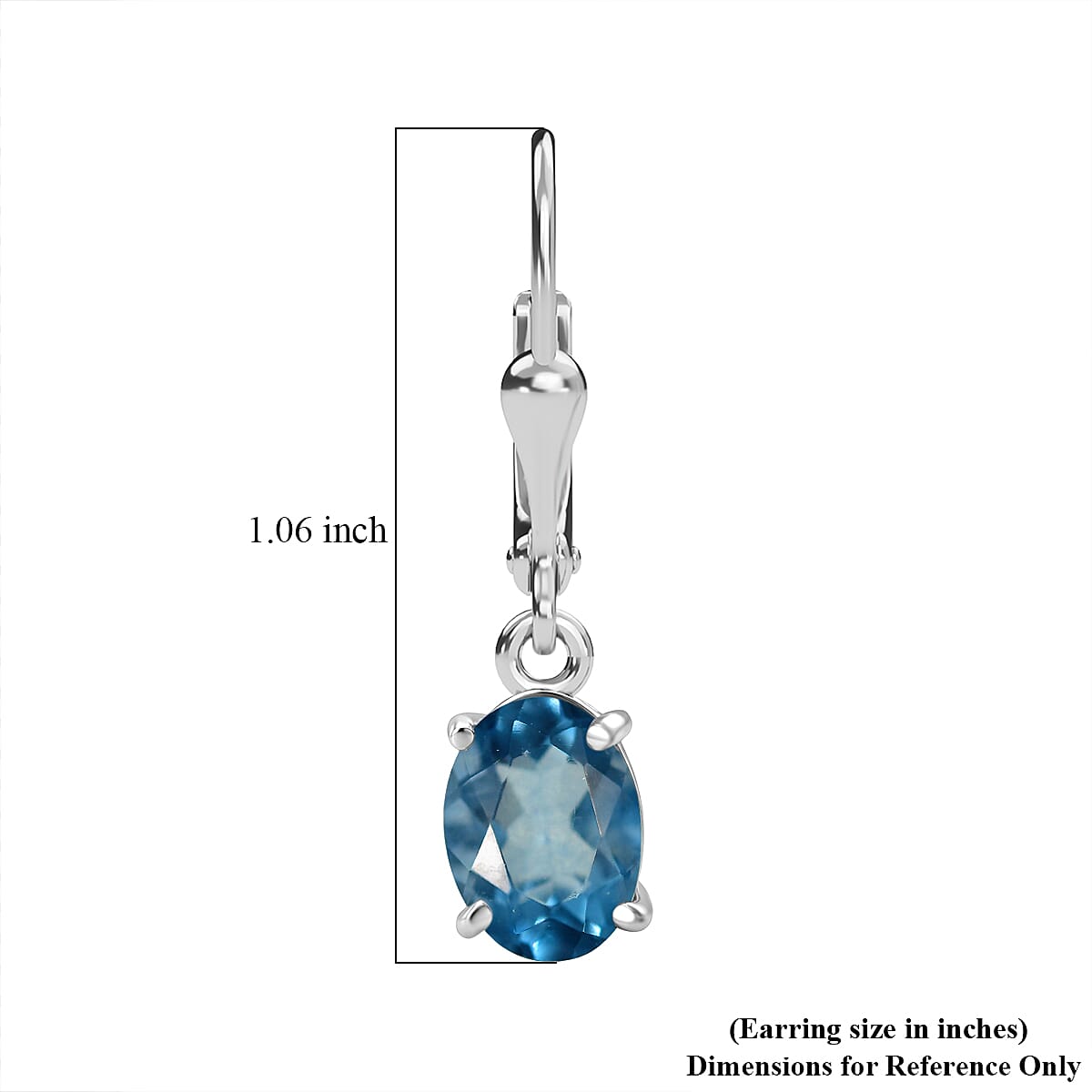 D'Joy Teal Fluorite 3.10 ctw Earrings in Rhodium Over Sterling Silver image number 5