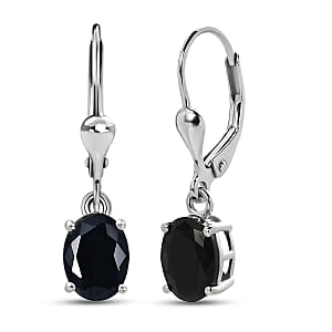 D'Joy Midnight Sapphire 3.50 ctw Earrings in Rhodium Over Sterling Silver