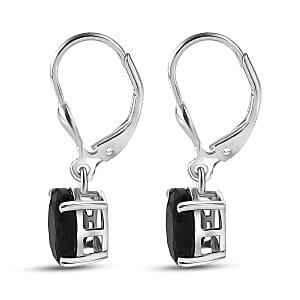 D'Joy Midnight Sapphire 3.50 ctw Earrings in Rhodium Over Sterling Silver