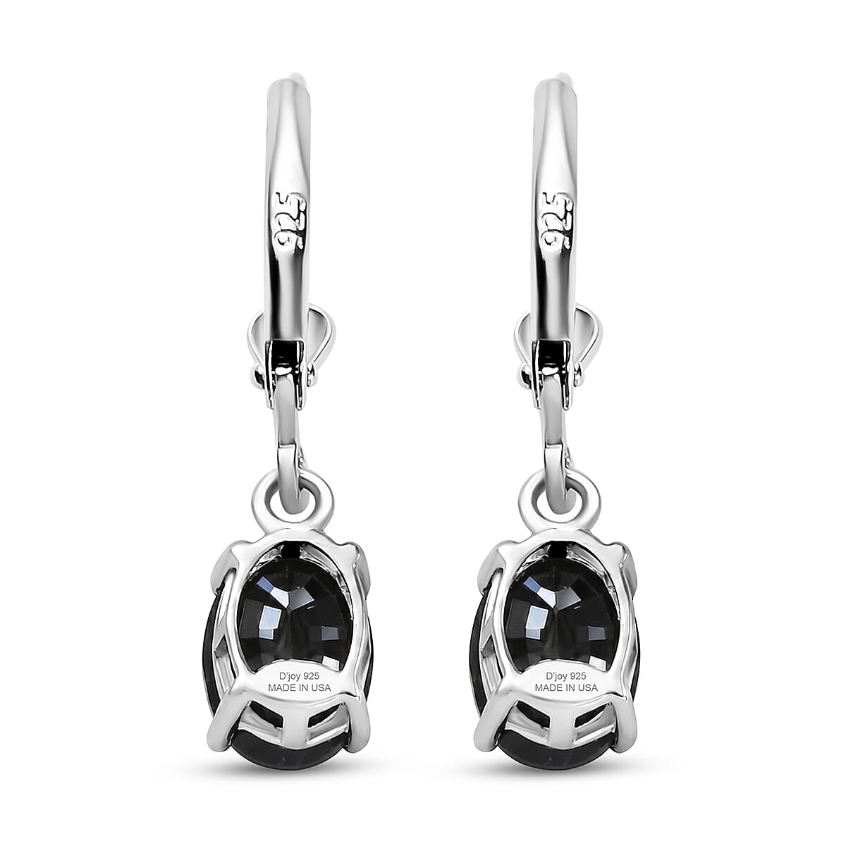 D'Joy Midnight Sapphire 3.50 ctw Earrings in Rhodium Over Sterling Silver