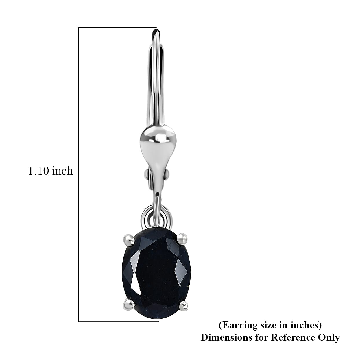 D'Joy Midnight Sapphire 3.50 ctw Earrings in Rhodium Over Sterling Silver image number 5