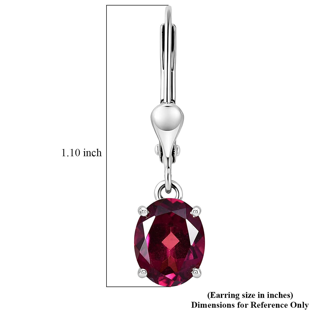 D'Joy Orissa Rhodolite Garnet 3.30 ctw Lever Back Earrings in Rhodium Over Sterling Silver