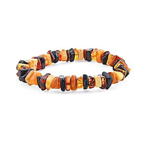 Mixed Amber Beaded Stretch Bracelet