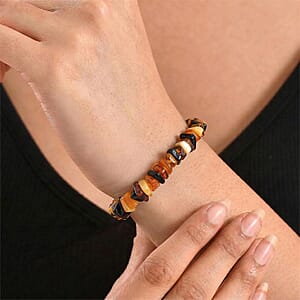 Mixed Amber Beaded Stretch Bracelet