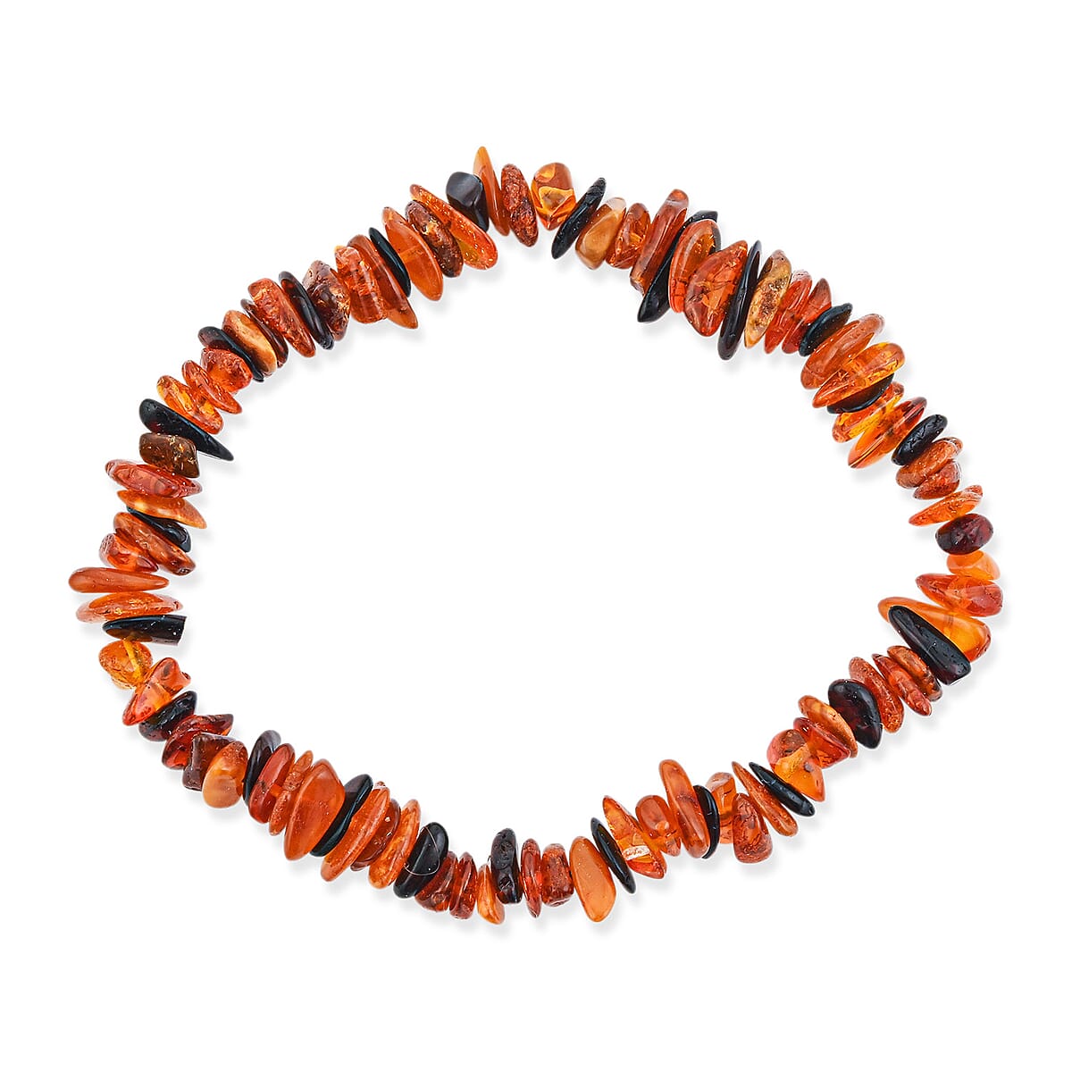 Mixed Amber Beaded Stretch Bracelet image number 3