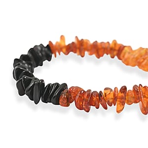 Mixed Amber Beaded Stretch Bracelet 34.70 ctw