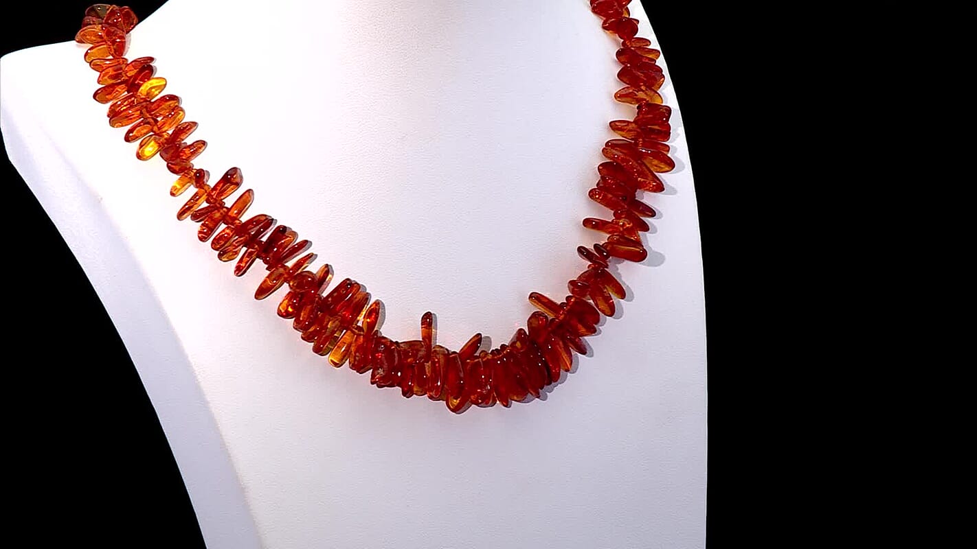 Baltic Amber Beaded Fringe Necklace