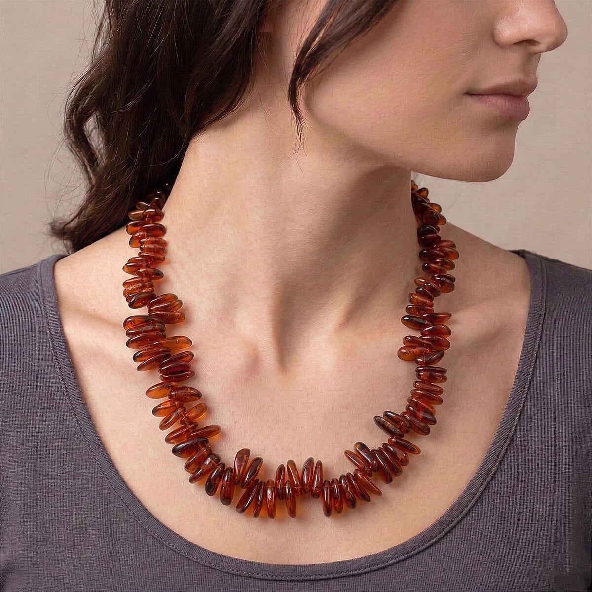 Baltic Amber Beaded Necklace (24 Inches) image number 2