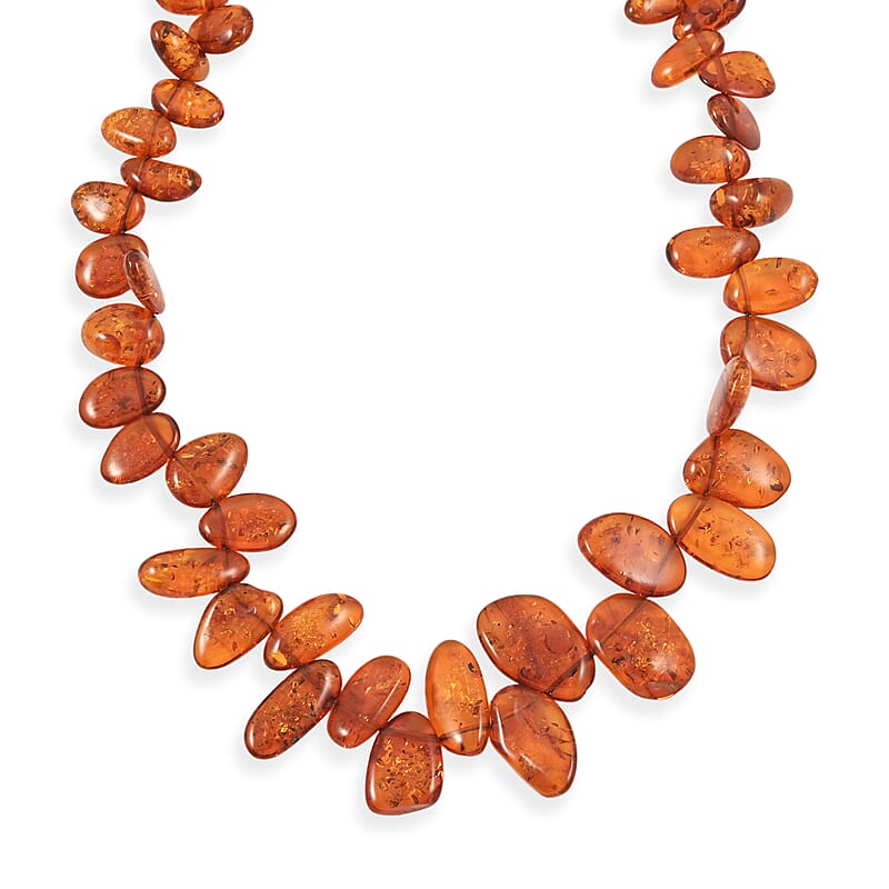 Amber Beaded Necklace 25 Inches
