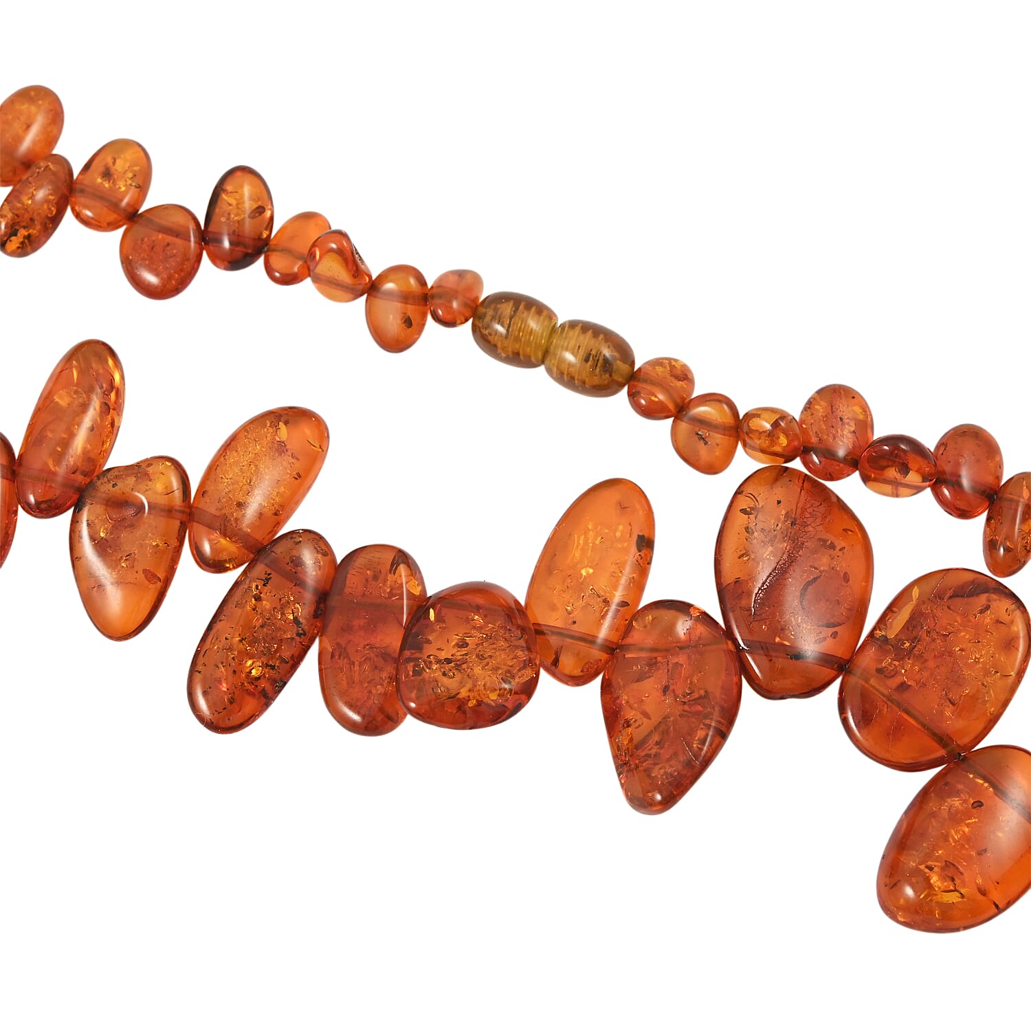 Amber Beaded Necklace 25 Inches