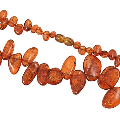 Amber Beaded Necklace 25 Inches