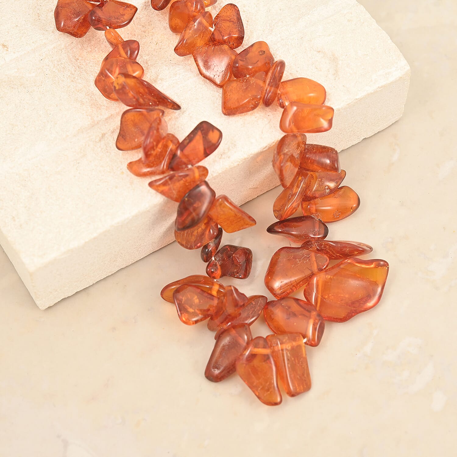 Baltic Amber Beaded Chip Necklace
